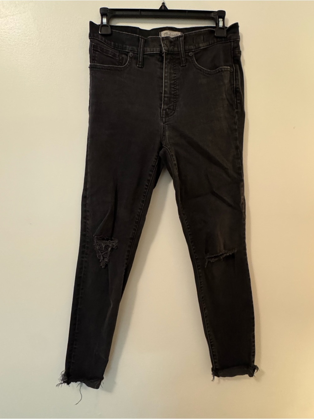 Madewell Black Distressed Skinny Jeans